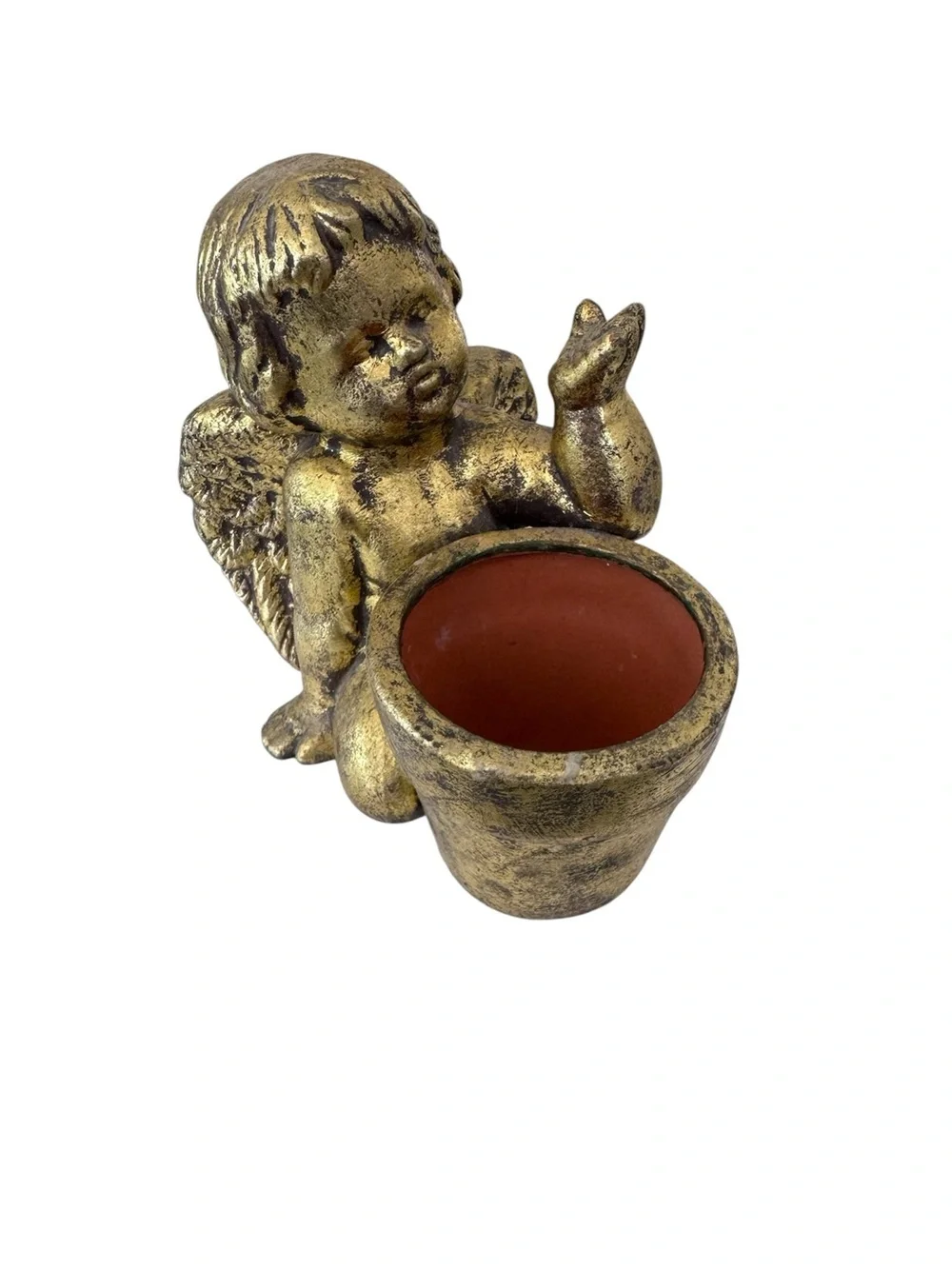 Vintage Style Gold Cherub Candle holder-Decorative Home Accent - Picture 2 of 11